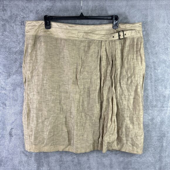 Lane Bryant‎ Women’s Plus Size 24 Gold Linen Blend Full Wrap Skirt - Picture 1 of 15